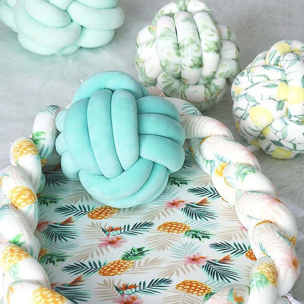 Liten knutkudde soffa dekorativ kudde Trestängad bollkudde（Ananas） Pineapple