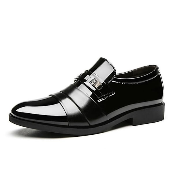 Casual skor för män, läderskor, spetsiga skor (storlek 38) black 38yards