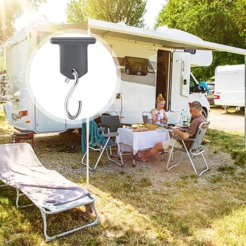 12 stk. markisekroker til bobil, markisefestekroker, tilbehør til bobilmarkise, S-formet krok