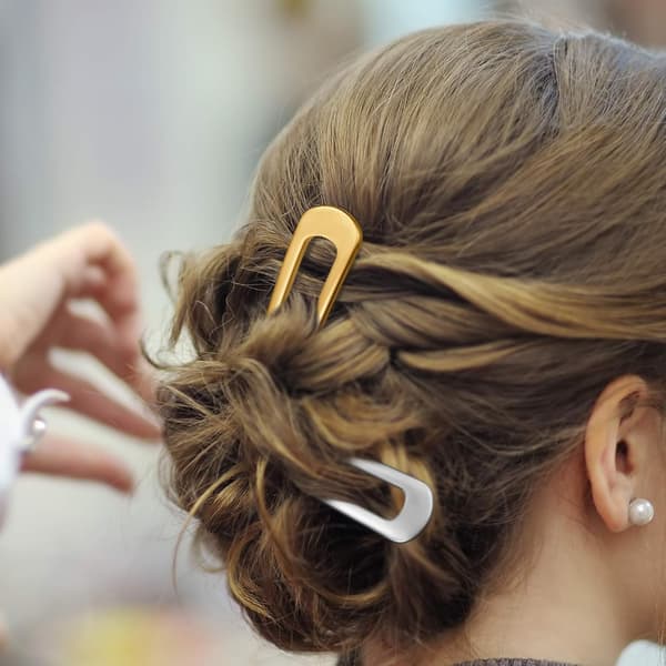 6 stk. U-formede hårnåle, metalhårpinde, chignon-hårgreb, hårtilbehør