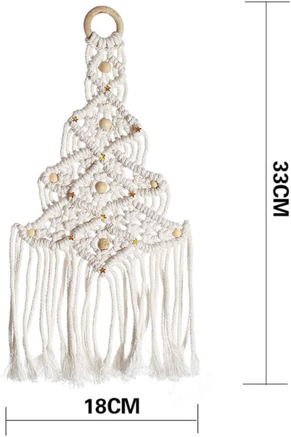 Väggdekoration i boho-stil, julgran vävd väggdekoration väggmatta