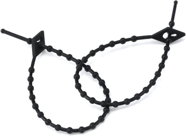 100 stk. Perleformede Kabelbindere Kabelstrips Kraftige Holdbare Stærke Kabelbindere (sort) black