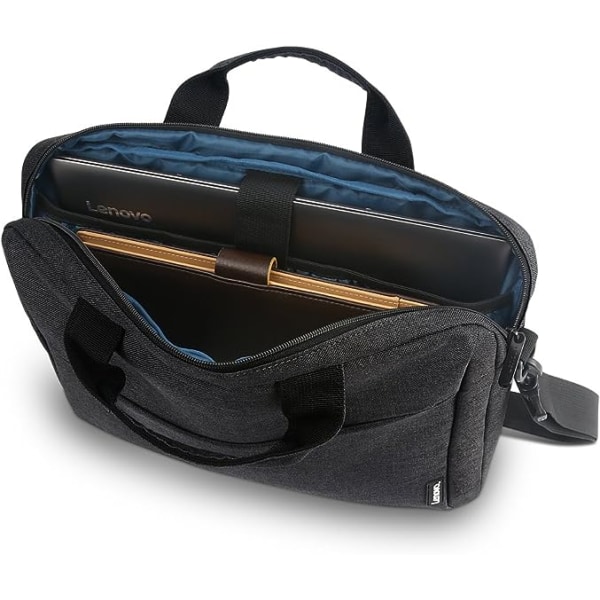 Lenovo Laptop Axelväska T210, 14-tums bärbar dator eller surfplatta, snygg, vattenavvisande tyg, lätt toppmatad väska, business casual, svart 14inch