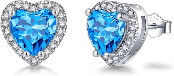 Dame- og jentestudsøredobber Hjerte-studsøredobber (blå diamant) blue