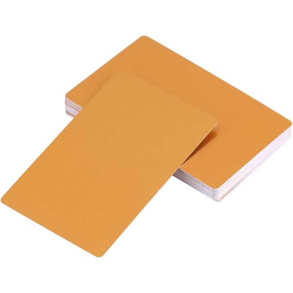 50 ark metall visitkort tomma lasergraverade DIY tomma visitkort (gul) gold