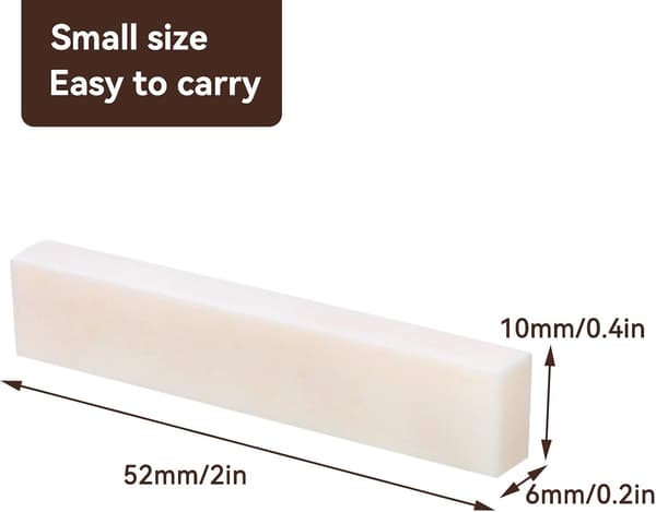 DIY tomt buffelben, muttersträng kudde ben osågad gitarrstall för klassisk elektrisk akustisk gitarr 52 x 6 x 10 mm (5-pack)