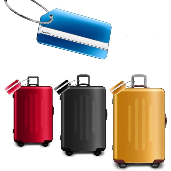 12 st bagagelapps resväska, aluminium bagagelapp (slumpmässig färg)