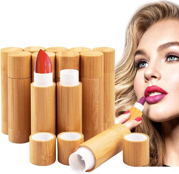 12 st bambu tomma läppstiftstuber, 5,5 g påfyllningsbara DIY läppbalsamrör behållare