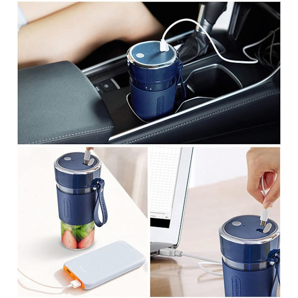 Elektrisk mixer, 300 ml bärbar mixer, personlig minimiixer (stjärnblå) Blue
