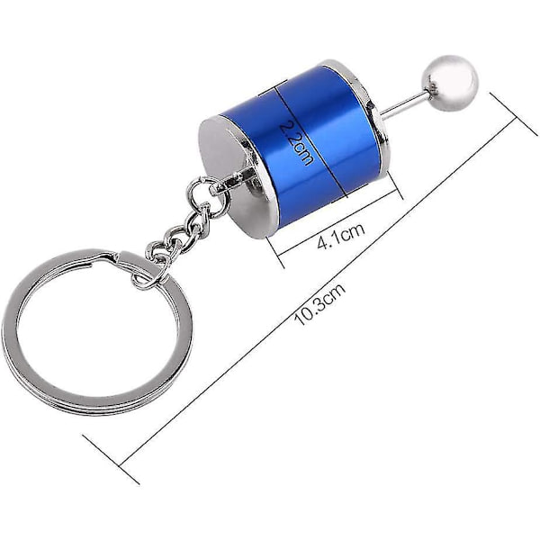 Växelspaksnyckelring, automatisk växelspaksmodell nyckelring växlad formad metall (4,05 x 1,61 x 0,8 tum) (blå) Blue