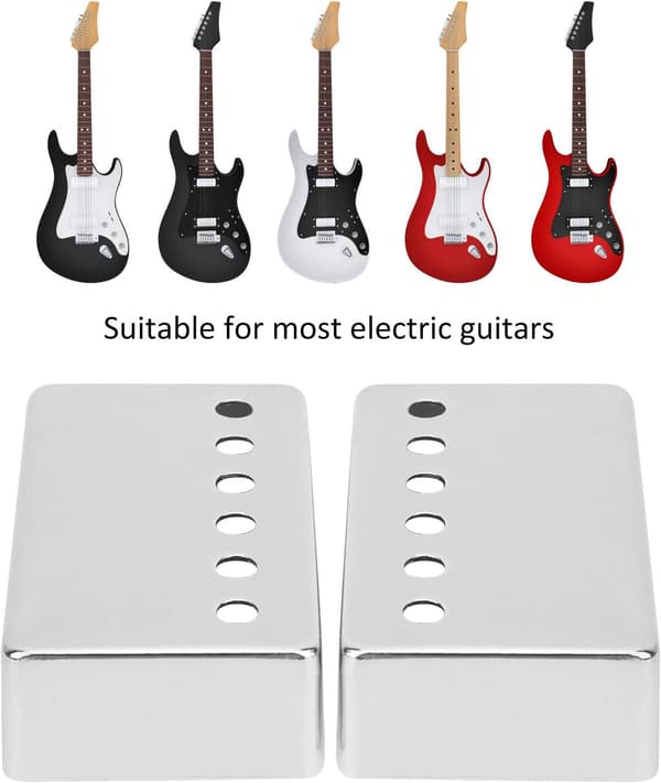 2 st elgitarr pickup skal, nickel pickup skal gitarr pickup lock 50 mm och 52 mm (silver) silver
