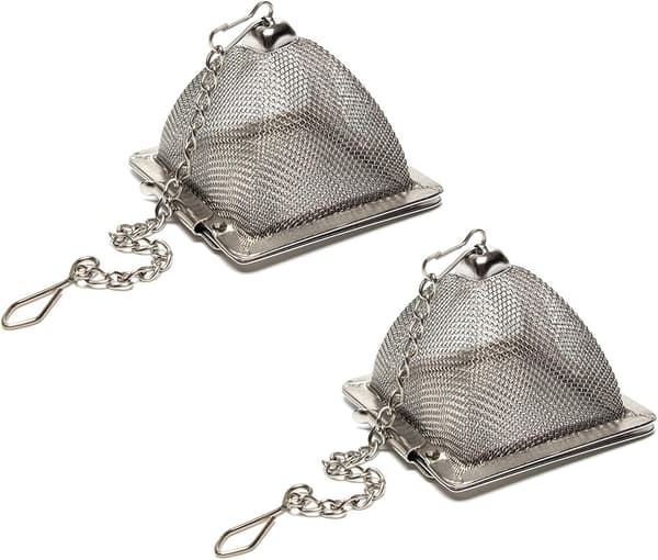 Tekoker Tesil i rustfritt stål med pyramidenett for løs te, 2 stk.
