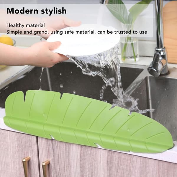 Køkkenvaskens stænkskærm, Elastisk vaskevandsstænkskærm genanvendelig til opvask (grøn) green