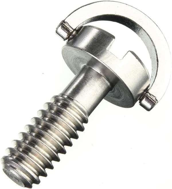 2 stk. D-ring med D-aksel i rustfritt stål, 1/4\" monteringsskrueadapter
