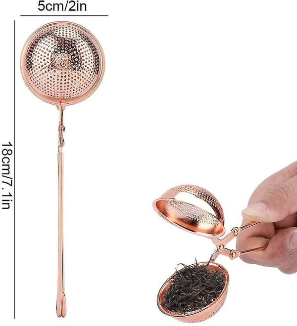 Rostfritt stål tesil, bärbar infuser mesh teboll (roséguld)