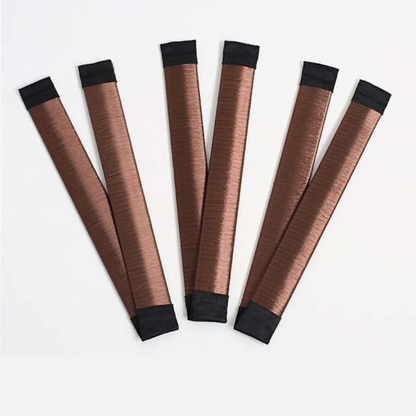 3 st hårstylingtillbehör, flickor hårchignon fläta kit（mörkbrun）