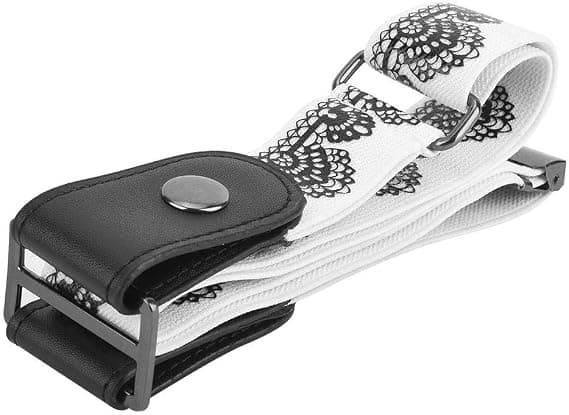 Midjebelte uten spenne, elastisk belte for kvinner/menn, spennefritt elastisk for jeans, bukser, kjoler (stil 2) white