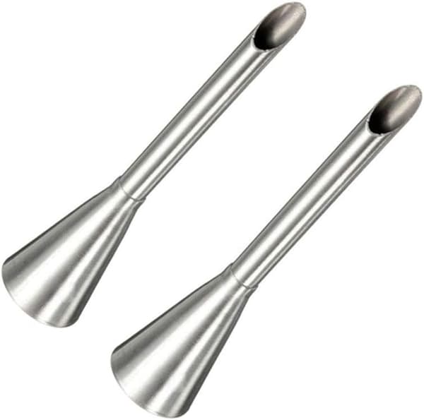 2 stk. kremglasur-tyll i rustfritt stål for dekorering av bakverk og cupcakes