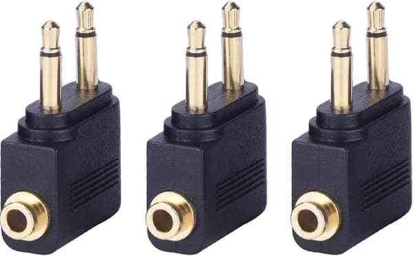3 stk. flyhodetelefonkonverteringspluggadapter 3,5 mm flyhodetelefonadapter