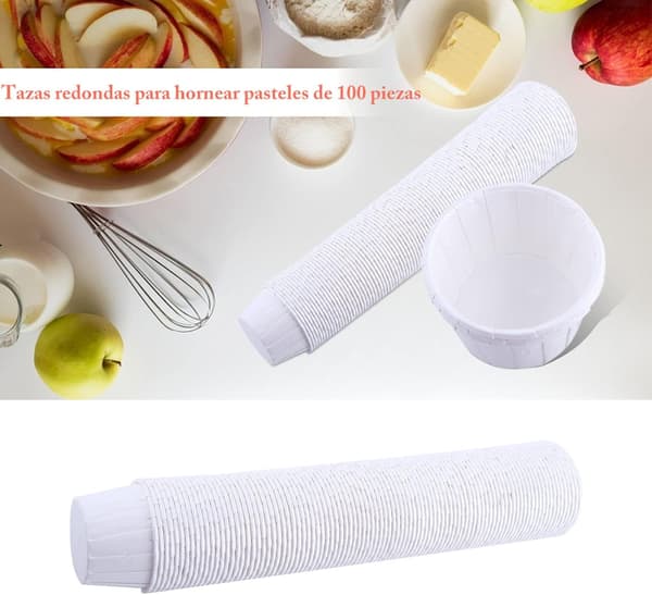 100 stk. bageforme af papir, fedtbestandige cupcakeforme, muffindekorationskopper [hvid]