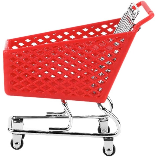 Miniatyr Supermarket Handcart, Utility Cart Shopping Livsmedelsläge Förvaringsleksak (slumpmässig färg)