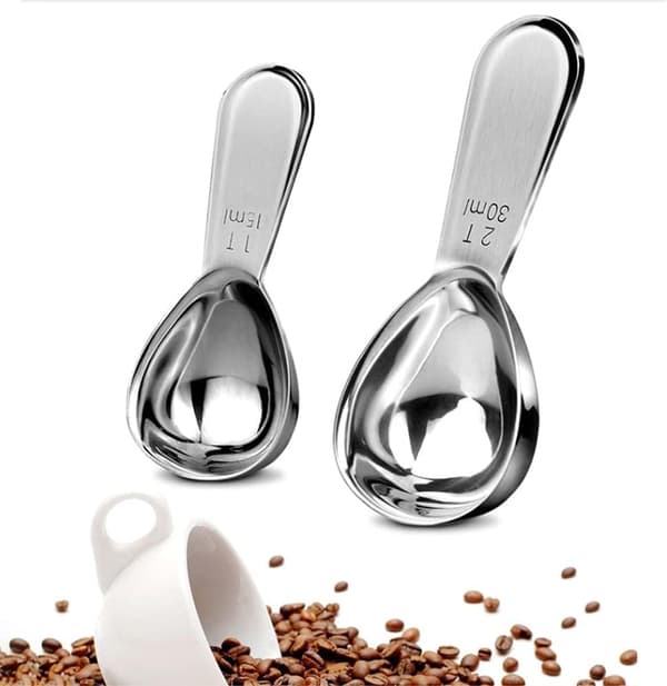 Kaffeskje i rustfritt stål, 2 sett med kaffeskjeer (15ML+30M)