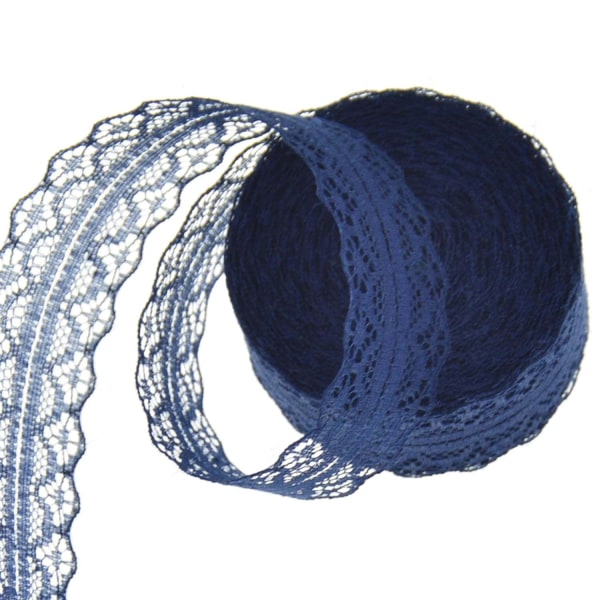 10 Yard 3 Rolls Spetsband Vintage Tyg för DIY-sömnad Presenttillverkning (mörkblå) dark blue