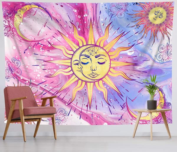 Rose Tapestry Marmor Veggdekorasjon Tie Dye Tapestry Romdekorasjon