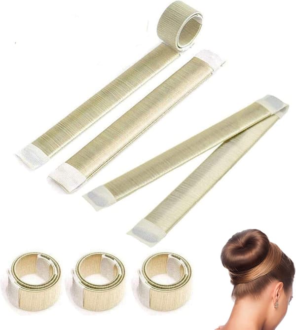3 st hårstylingtillbehör, flickor hårchignon fläta kit (beige)