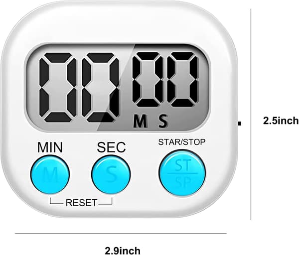 2-pack digital timer med magnet och stativ, för skola, kök, sport, gym (vit)