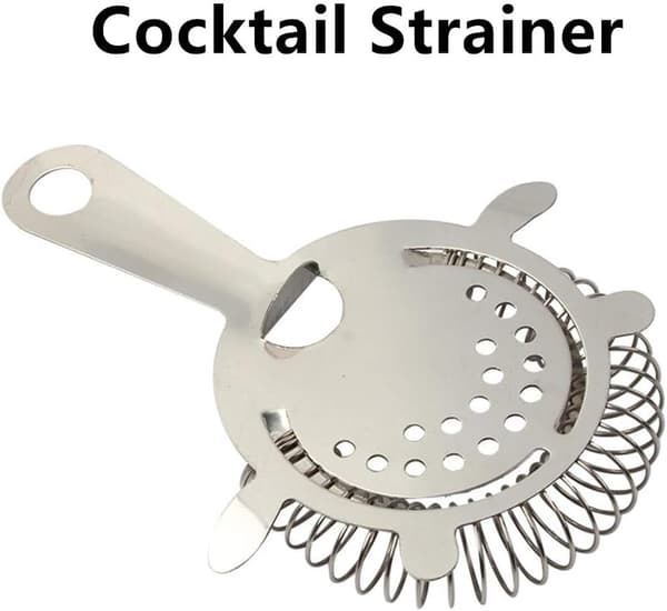 Cocktail si i rustfrit stål, mixerredskab, firehjørnet isudskiller, 2 stk.