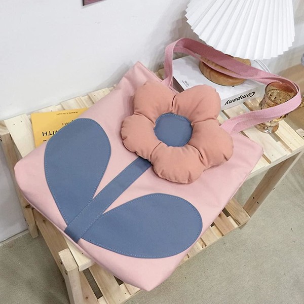 Söt axelväska för kvinnor, skolväska för flickor, handväska, axelväska (rosa)