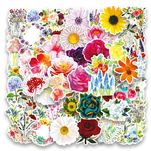 Klistermärkespaket – Flerfärgade blommor