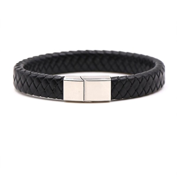 Herr Pu Läder Armband Svart Väv Klassisk Stil Hand Band Present color 1