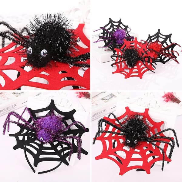 3 Stykker Halloween Kostume Heksehat Edderkop Hår Tilbehør Hårbånd
