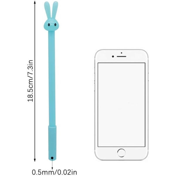 Söta Kawaii-pennor 0,5 mm tecknad kanin svart bläck gelkulspetspenna skolmaterial (långörad kanin)