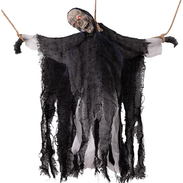 Halloween utomhusdekoration flygande spöke ljuskrona skelett hemsökta leksaker (svart) Black