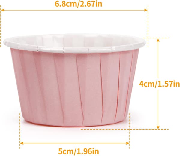 Pakke med 50 papir-muffinsforme, mini-cupcakeforme til bryllupper, fødselsdage (lyserød)
