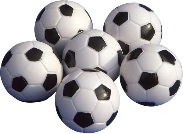 Fotballbordball i plast - 32 mm - 6 stk. tilbehør til bursdagsfestdekorasjon