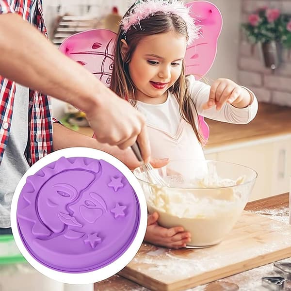 Silikon kakeform Sol Måne Silikon Kakeform Non-Stick Rund Kakebakeform