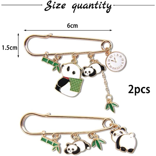 2 st Panda Brosch, Panda Emalj Pins Panda Slipstift Pin Badge Dekorationer