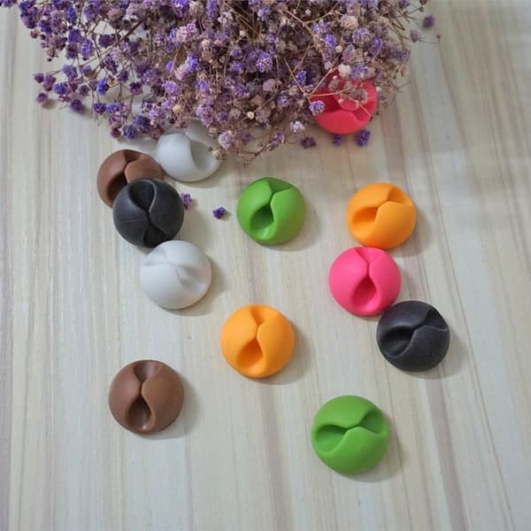 12 fargerike kabelholdere, arrangør, multifunksjonelle kabelklemmer, kabelhåndtering