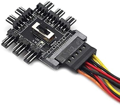 8-veis PC-viftehub PC-viftehub SATA-grensesnitt hastighetsregulator PCB-adapter
