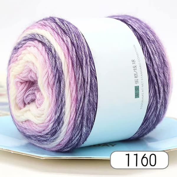 100 g uldgarn til strikning, blødt håndstrikkegarn, farvegradientgarn til strikning (stil 1) color 5