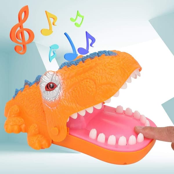 Dinosaur Biting Finger Toy Bærbar Fingerbitende Spill med Lys og Lyd Leketøy