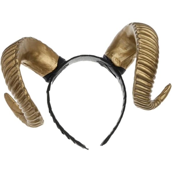Huvudband med horn, brett huvudband, jul, halloween, överdriven huvudbonad (guld) Gold