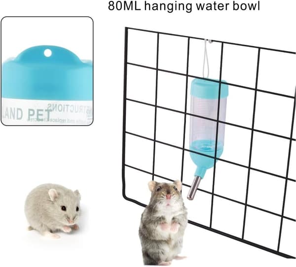 80 ml 3-i-1 Hamster Automatisk Roll-On Drikker Kæledyrsfoderbeholder Base (blå) blue 80ml