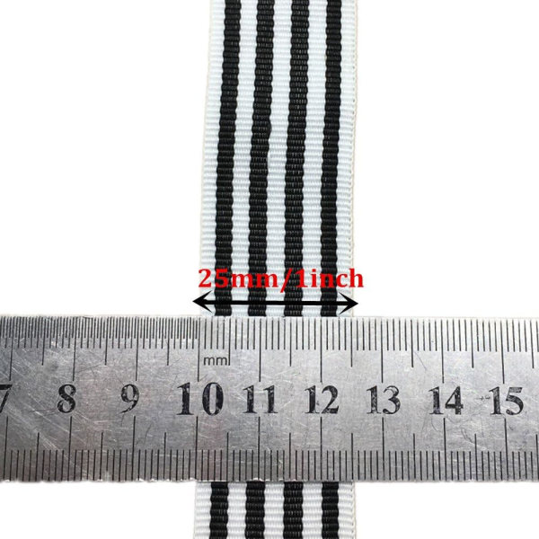 45 meter Stripe Grosgrain Ribbon Randigt tyg Spetsklippning Band Rem Bälte Bredd 2,5 cm