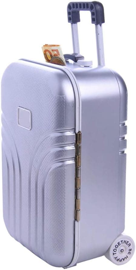 1 stk. Mini Lille Trolley Bagage Sparegris, Desktop Simulation Rejsetaske Lavet (sølv) Silver