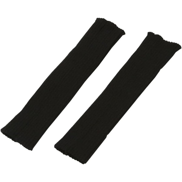 Ribbstickade benvärmare Stickade virkade långa strumpor, högknä-benvärmare för kvinnor (svart) Black